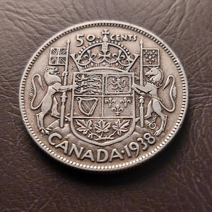 Canada 1938 50 cent halve dollar zilveren munt