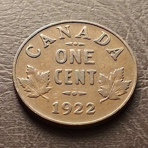 1922 Canada 1 cent Coin Small Cents