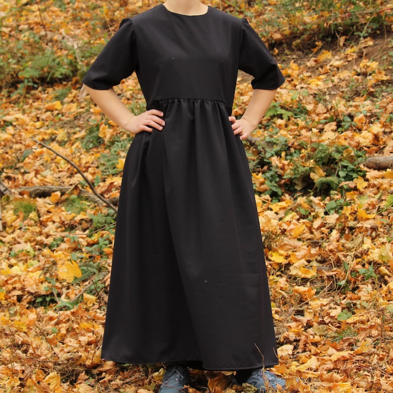 chiffon wedding guest dress Midi with Long Sleeve and Waist Chain Satin Bridesmaid Dress, Multiway Color:Custom Color (please choose from chart and note the number with order) medium
