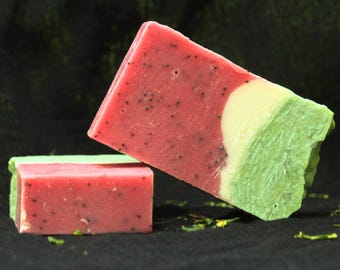 Handmade Watermelon Artisan Natural Cold Process Bar Soap