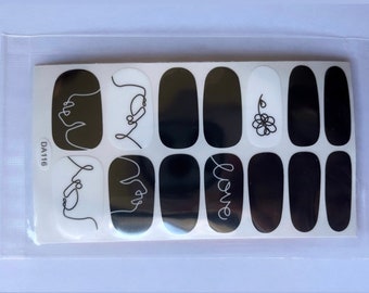 Black & White Abstract | At home Nails | Nail Art | Nail Decals | Nail Strips | Nail Polish Wraps