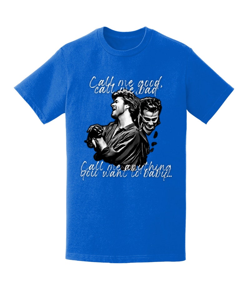 George Michael / Wham LIMITED EDITION Only 10 of EACH Size & Colour I'm Your Man Unisex Premium 100% Cotton Tshirt Royal Blue