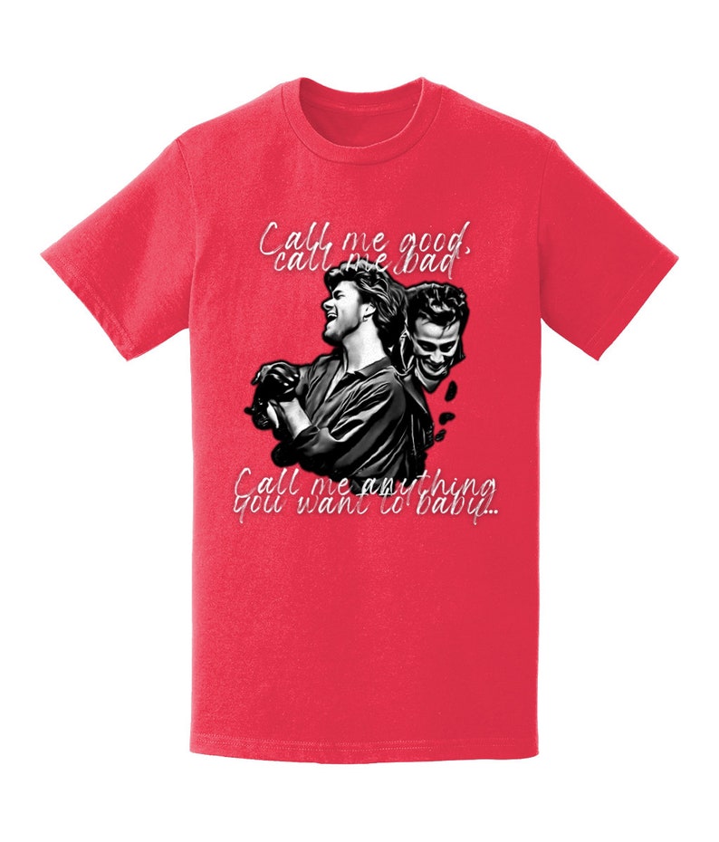 George Michael / Wham LIMITED EDITION Only 10 of EACH Size & Colour I'm Your Man Unisex Premium 100% Cotton Tshirt Red