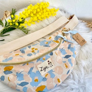Sac Banane femme  - Toile de coton fleurie - Flower Fanny Pack, Bum bag, Gürteltasche, belt bag