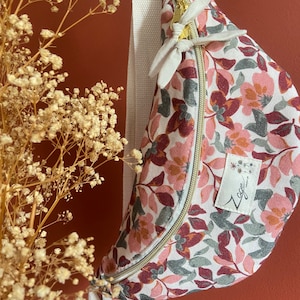 Sac Banane Femme bohème - tissu Gabardine -  Flower Fanny Pack, Bum bag, Gürteltasche, belt bag , Sac personnalisable