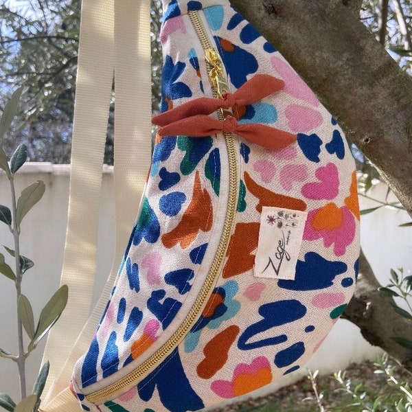 Gürteltasche – Baumwoll-Canvas mit Blumenmuster