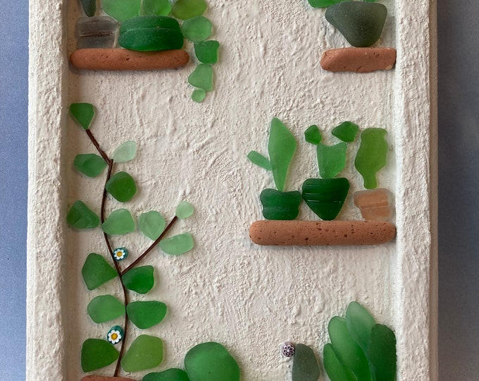 Indoor Garden Sea Glass Art Sea Pebble Art Murano Glass - Etsy