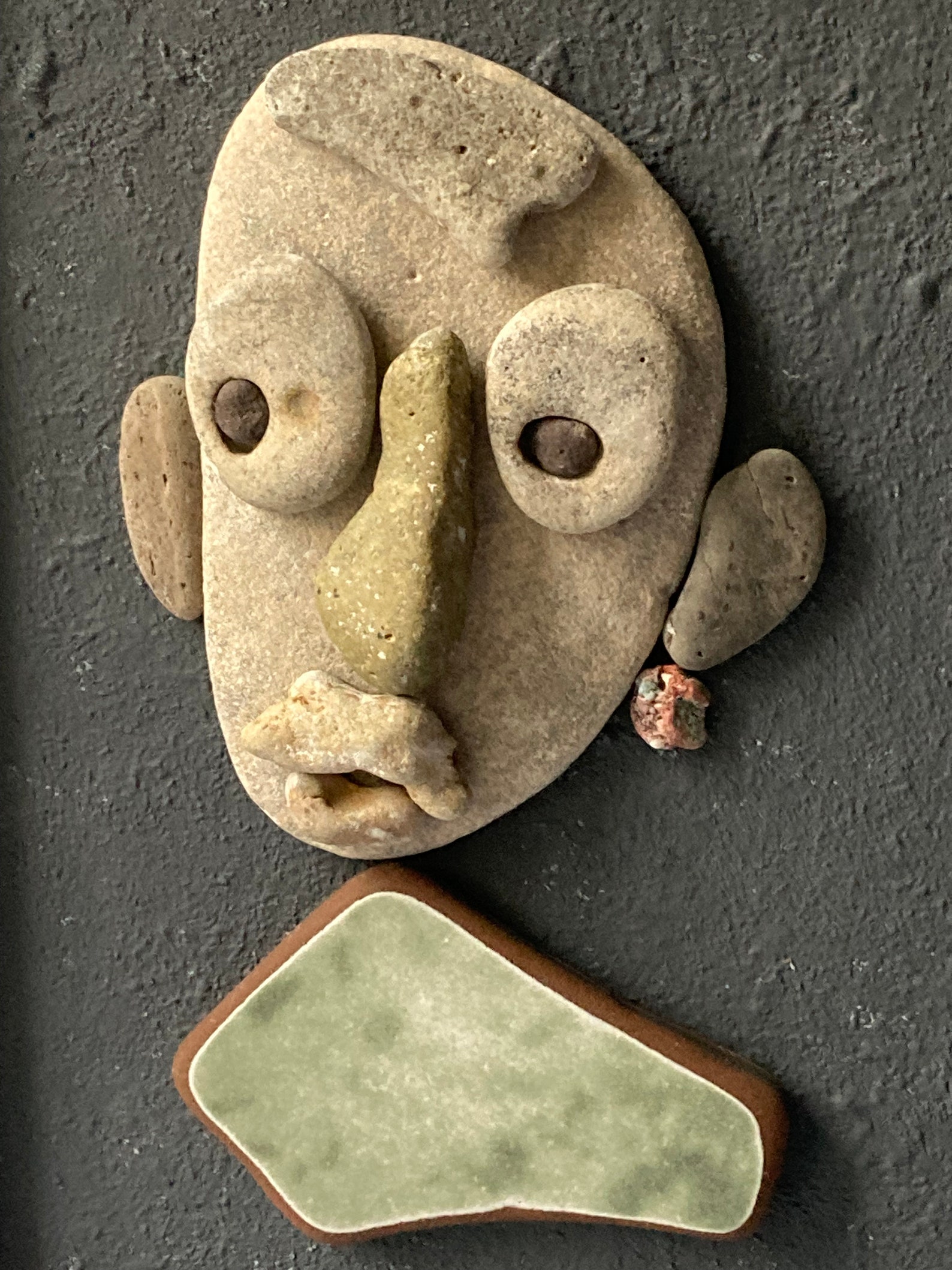 Pebble Art Mask, Unique Stone Portrait - Etsy