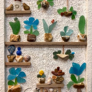 Indoor Garden Sea Glass art Sea pebble art