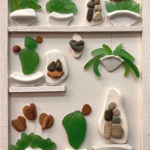Indoor Garden Sea Glass art Sea pebble art