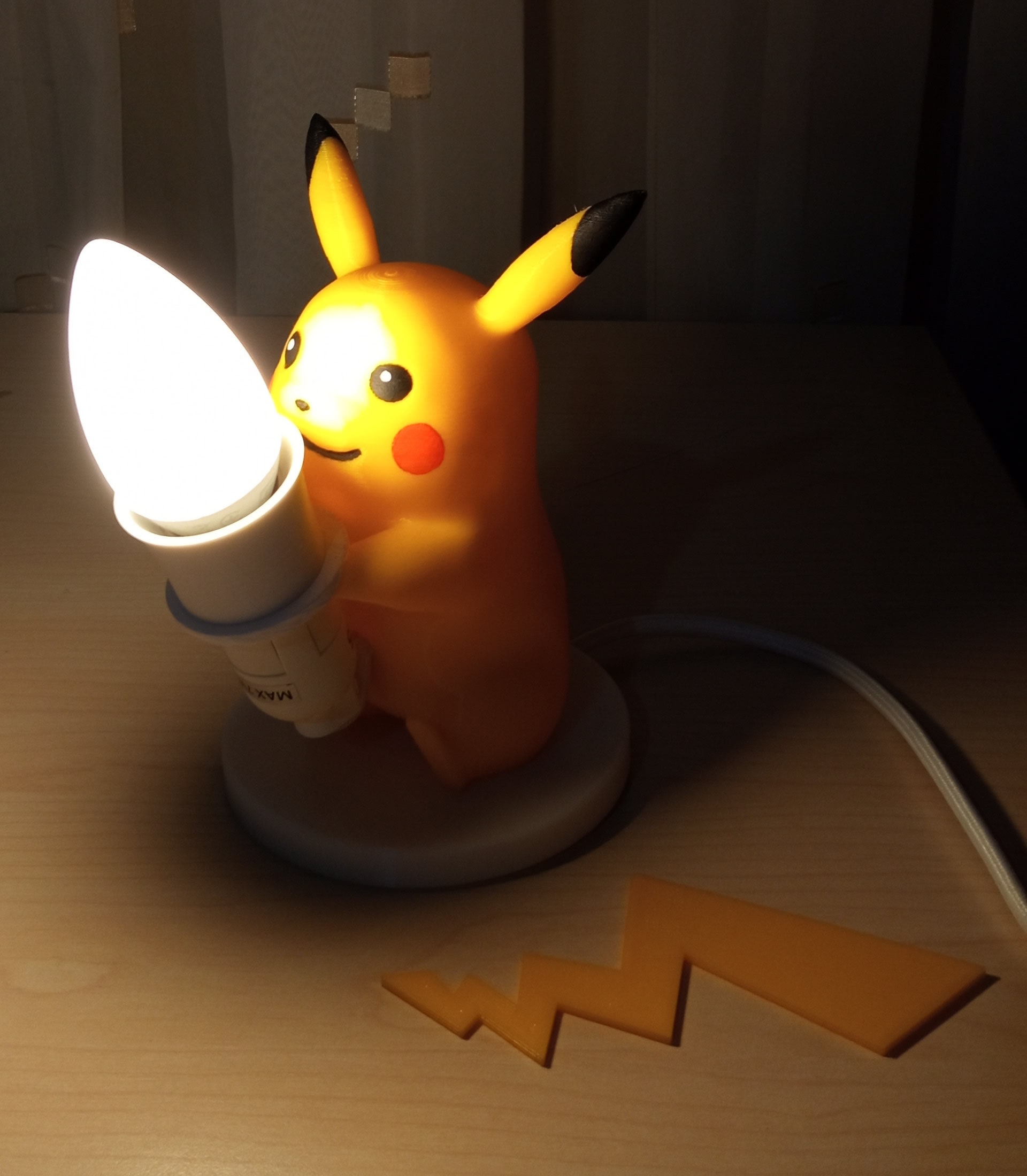 Pikachu Lamp Pokemon Pikachu Pikachu Night Light 3D Printed | Etsy