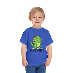 Kids Dinosaur Tee, DINO MITE Tshirt, Children&#39;s Dino Shirt, Toddler Graphic Tee, Jurassic Park Tee, Funny Kids Tshirt, Kids Birthday Gift