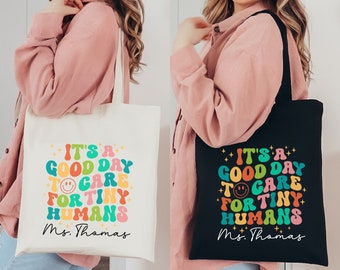 Daycare Teacher Gift Personalized Teacher Tote Bag Daycare Provider Gift For Teacher Thank You Gift Canvas Tote Bag Custom Teacher Gift Her