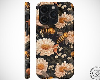 Vintage Wildflower iPhone Case iPhone 15 Case Honeybee Phone Case Aesthetic iPhone 15 Pro Case iPhone 15 Pro Max Case MagSafe iPhone 14 Pro