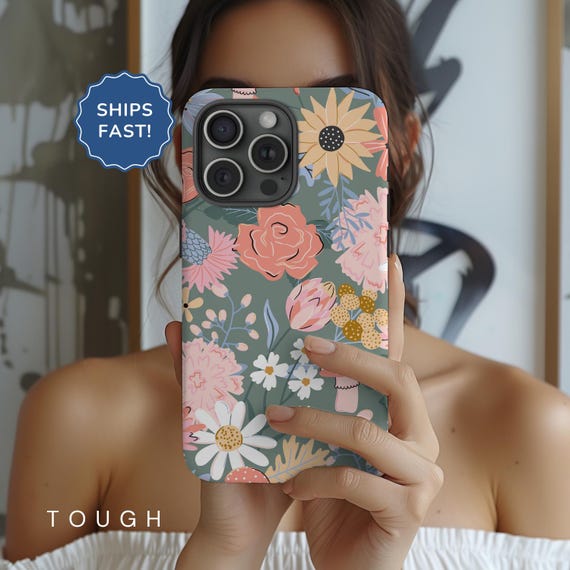 Spring Flowers Phone Case iPhone 16 Case Aesthetic Phone Case Wildflower iPhone 17 Pro Case iPhone 17 Pro Max Case MagSafe iPhone 17 Pro Max