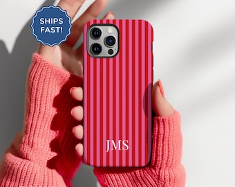 Custom Striped Phone Case iPhone 17 Pro Case MagSafe iPhone Case iPhone 17 Case Initial Phone Case iPhone 17 Pro Max Case iPhone 17e Case