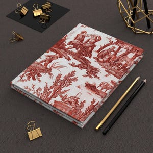 Toile de Jouy Notebook Journal For Goodnotes Journal Hardcover Journal Notebook Vintage Journal Notebook Aesthetic Ruled Notebook Toile Art