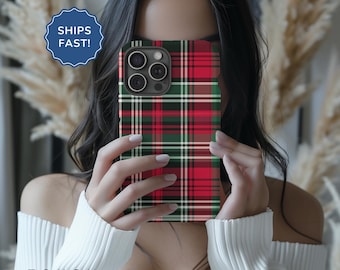 Christmas Plaid Phone Case iPhone 16 Pro Case Xmas Phone Case iPhone 15 Pro Max Case MagSafe iPhone 14 Pro Case MagSafe Phone Case Pattern