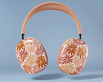 Retro Floral AirPods Max Case Lightweight Hard Shell Cover Glossy Finish Snap On Protective Case AirPods Max Cover AirPods Max Accessories