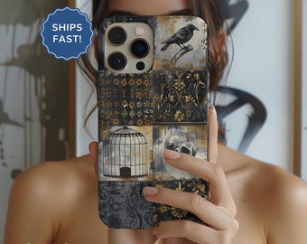 Capa MagSafe para iPhone 17, capa para iPhone 17 Pro, capa Dark Academia Goth, capa vintage gótica resistente MagSafe para iPhone 17 Pro Max