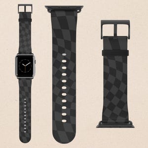 Checkered Apple Watch Band Women Apple Watch Band Series 10 Apple Watch Band Men Faux Leather Watch Strap iWatch Band 38mm 40mm 42mm 44mm