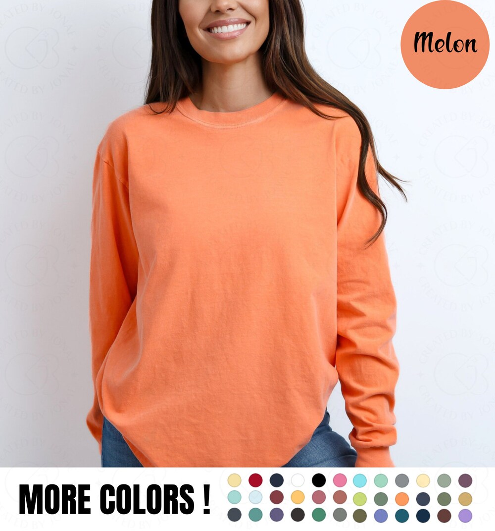 Shirtless Style Blank Comfort Long Sleeve Shirt Unisex Long Sleeve Top Comfort Tee Blank Shirt Long Tshirt Boho Long Sleeve Women Long Shirt