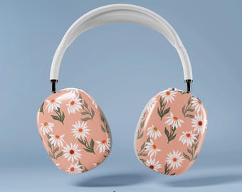 Flowers AirPods Max Case Lightweight Hard Shell Cover Glossy Finish Snap On Protective Case Floral AirPods Max Cover AirPods Max Accessories