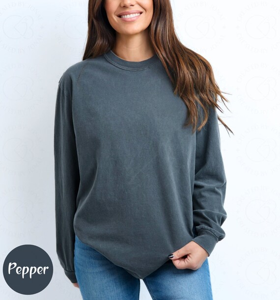 Blank Comfort Colors Long Sleeve Shirt Unisex Long Sleeve Top Comfort Colors Tee Blank Shirt Long Tshirt Boho Long Sleeve Women Long Shirt Etsy
