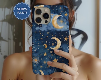 Funda para iPhone 17 con MagSafe, funda para iPhone 17 Pro, funda celestial con diseño de luna, estrellas y cielo nocturno, funda para iPhone 17e con MagSafe, funda para iPhone 17 Pro Max.