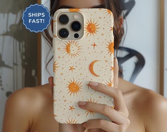 Funda para iPhone 17, funda MagSafe para iPhone 17 Pro, funda celestial para iPhone, regalo de astrología Boho Moon Star, funda MagSafe para iPhone 17 Pro Max