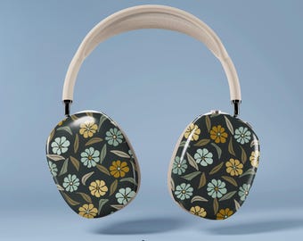 Boho Flowers AirPods Max Case Lightweight Hard Shell Cover Glossy Finish Snap On Protective Case AirPods Max Cover AirPods Max Accessories