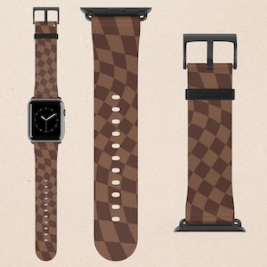 Checkered Apple Watch Band Women Apple Watch Band Series 10 Apple Watch Band Men Faux Leather Watch Strap iWatch Band 38mm 40mm 42mm 44mm