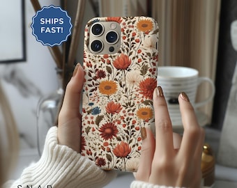 Funda vintage con flores silvestres para iPhone, funda para iPhone 17 Pro, funda botánica MagSafe para iPhone 17 Pro Max, funda floral con MagSafe para iPhone 17 Pro Max, funda con flores