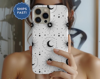 Funda para iPhone 17 con MagSafe, funda para iPhone 17 Pro, funda celestial con diseño de luna y estrella bohemia, funda para iPhone 16, funda para iPhone 17 Pro Max con MagSafe.