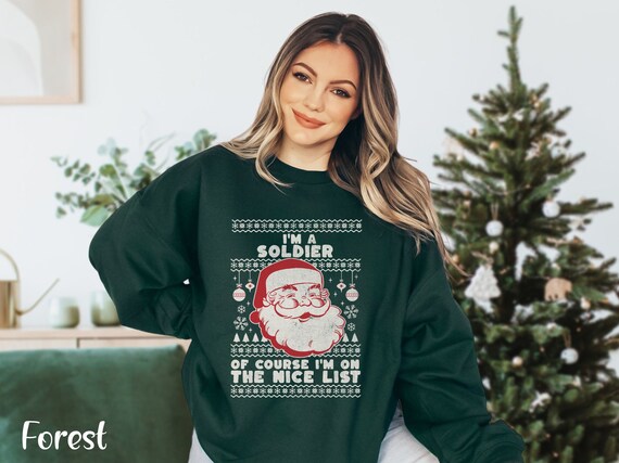 Veteran Sweatshirt Christmas Gifts for Soldier Ugly Christmas Sweater Party Ugly Christmas Sweater Women Funny Ugly Christmas Sweater Men Etsy UK