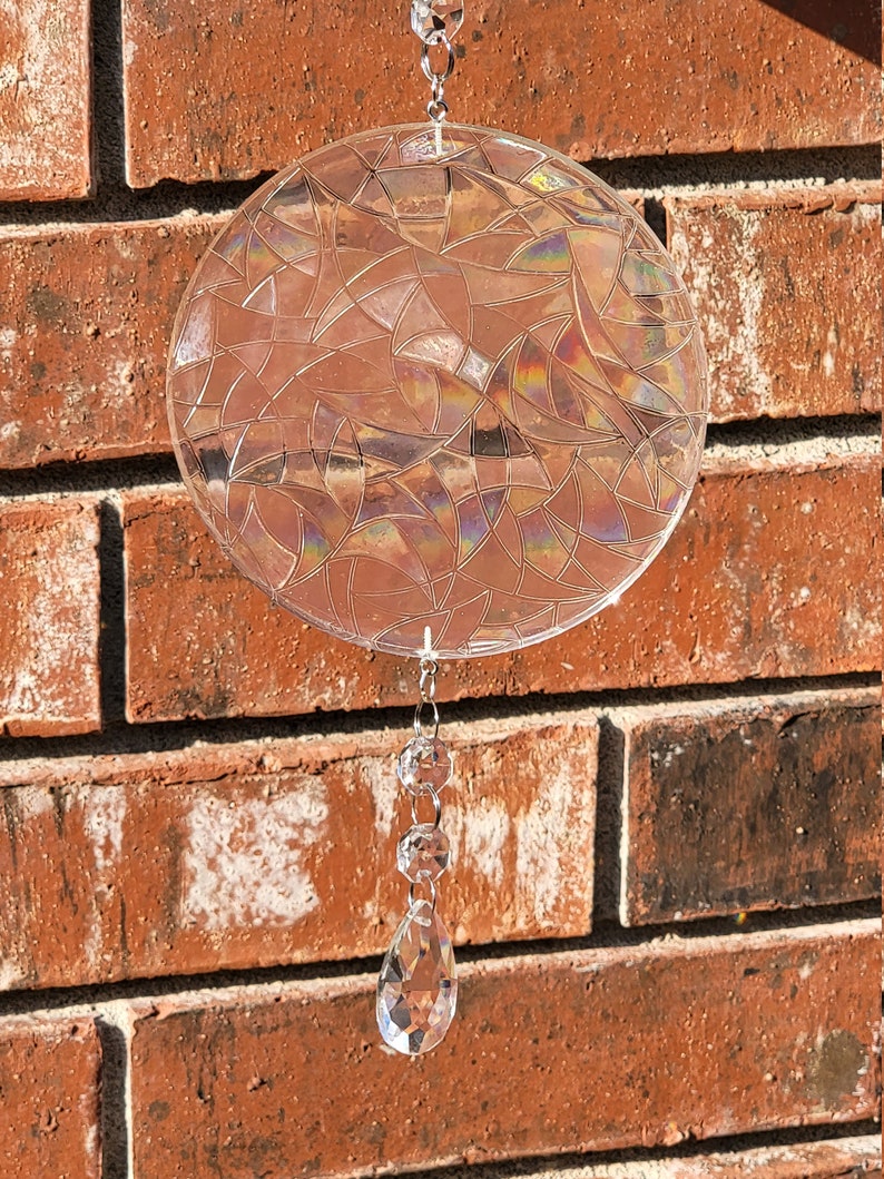 Custom Large Suncatcher Holographic Rainbow With Glass Etsy