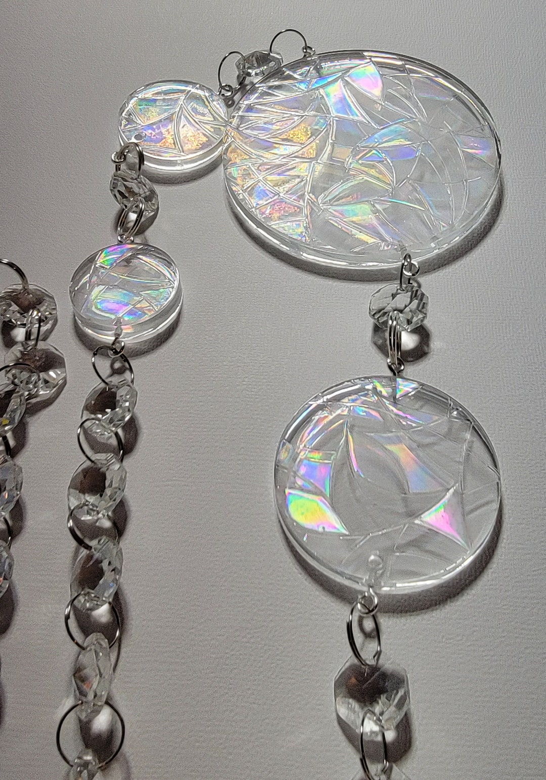 Custom Multi Size Suncatcher Holographic Rainbow With Glass Etsy