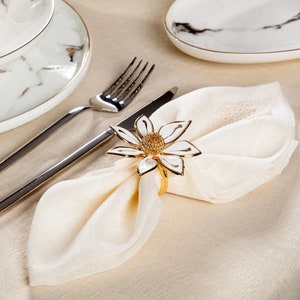 Floral Napkin Ring Set - 6 Piece