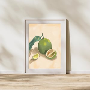Minimalist Lime Art Print, Fruit Instant Download Printable Home Decor, Citrus Digital Poster Wall Art Gift, Downloadable Minimalist Art