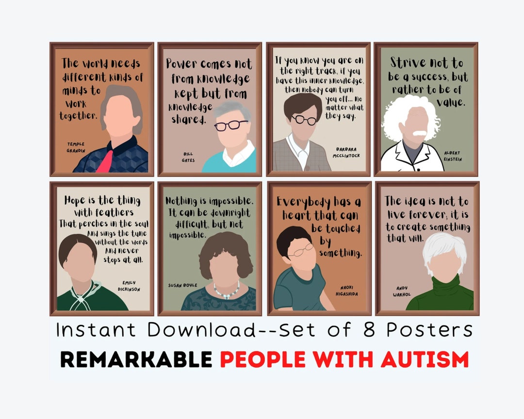 People With Autism (set of 8) Printable Posters, Inclusive Classroom ...