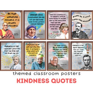 Kindness Matters (set of 8) Printable Posters, Inspirational Quotes Kindness and Compassion, Kindness Bulletin Board, Classroom Decor Themes