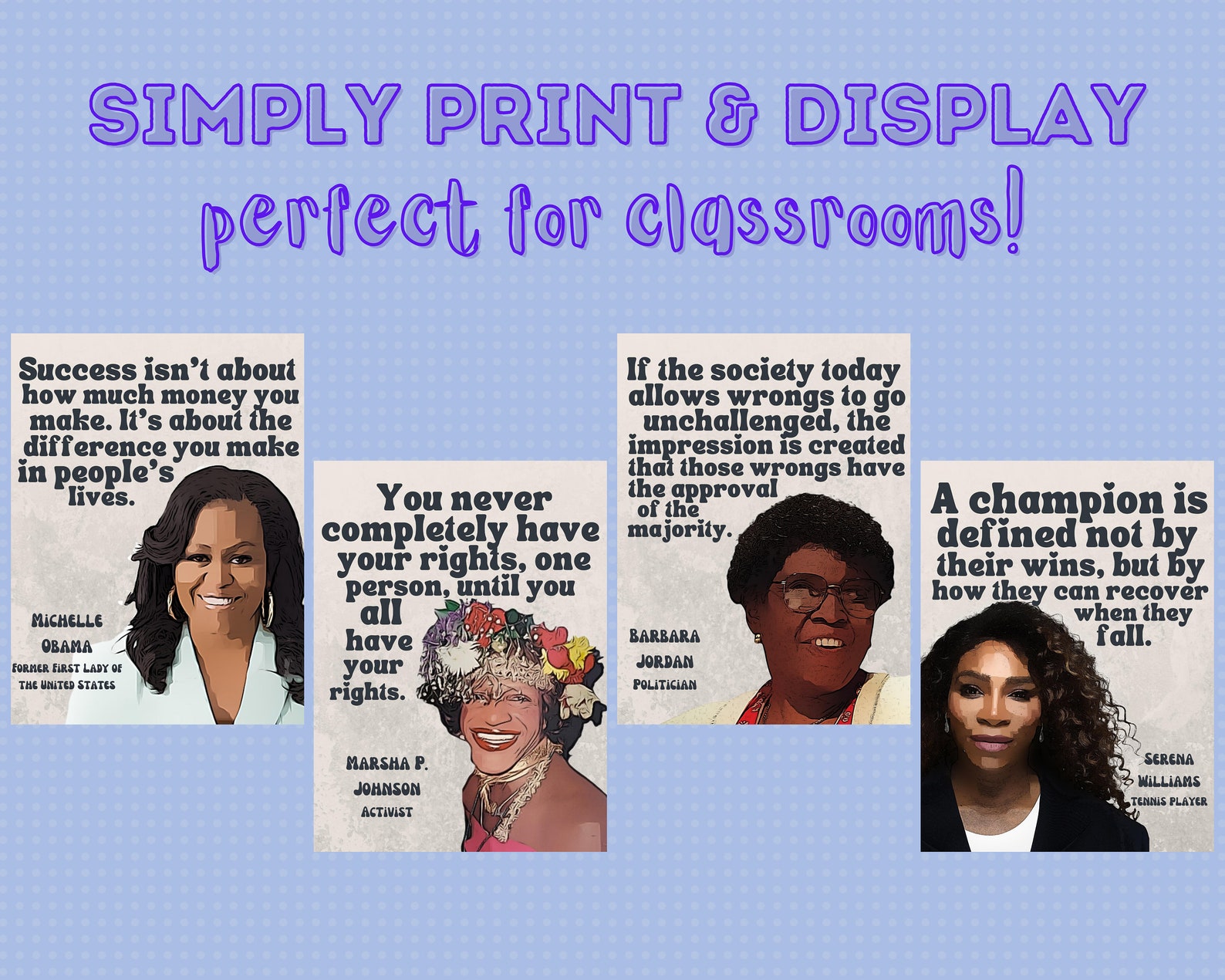 Retro Iconic Black Women in History (set of 8) Printable Posters, Black ...
