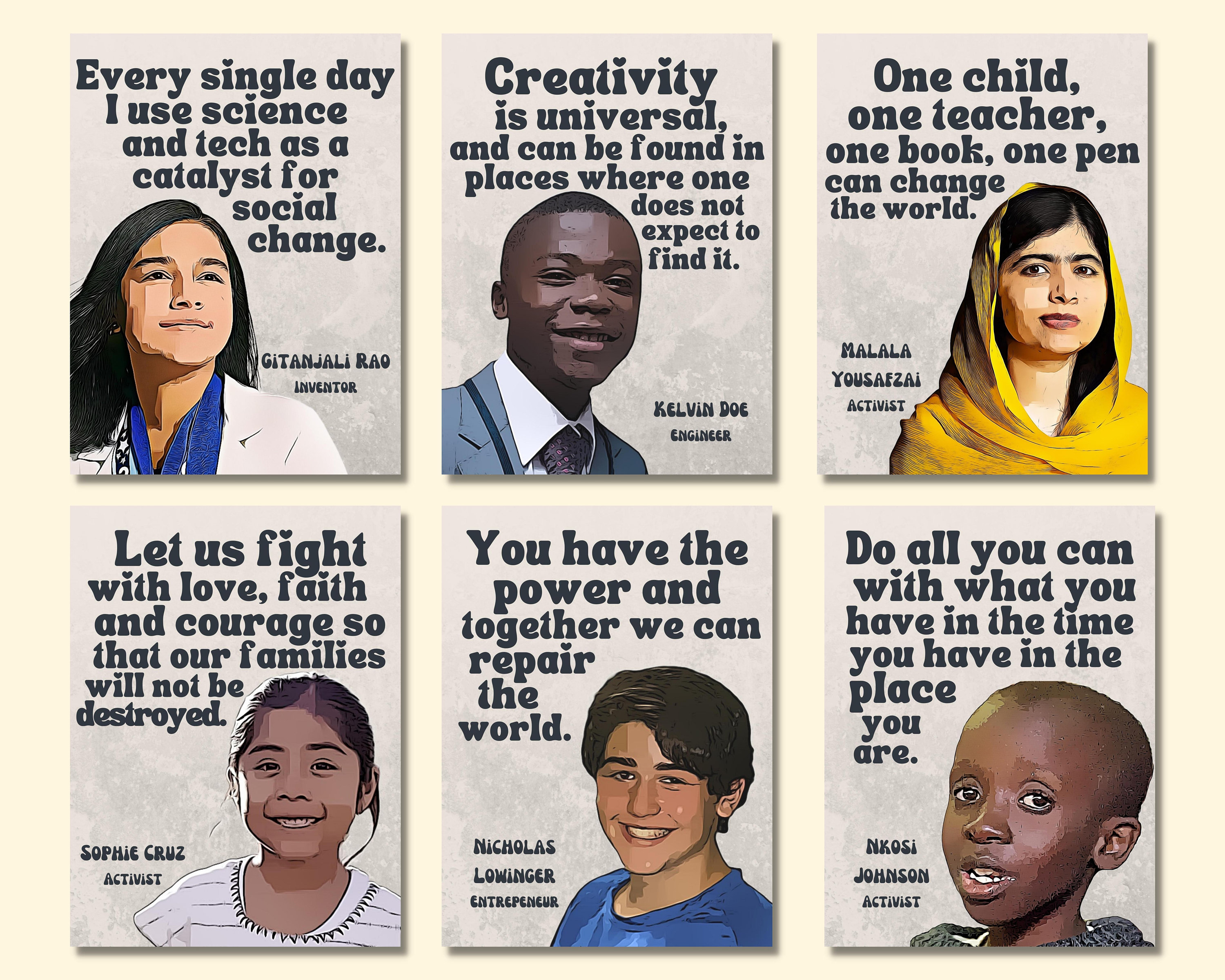 Retro Remarkable Young People set of 18 Printable Posters Etsy