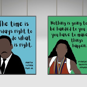 Black Leaders in History (set of 8) Printable Posters, Black Historical ...