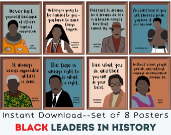 Retro Black Leaders in History set of 8 Printable Posters - Etsy