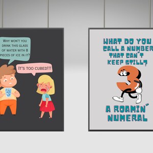 Math Puns Posters (set of 8) Printables VOL4, Math Classroom Decor ...