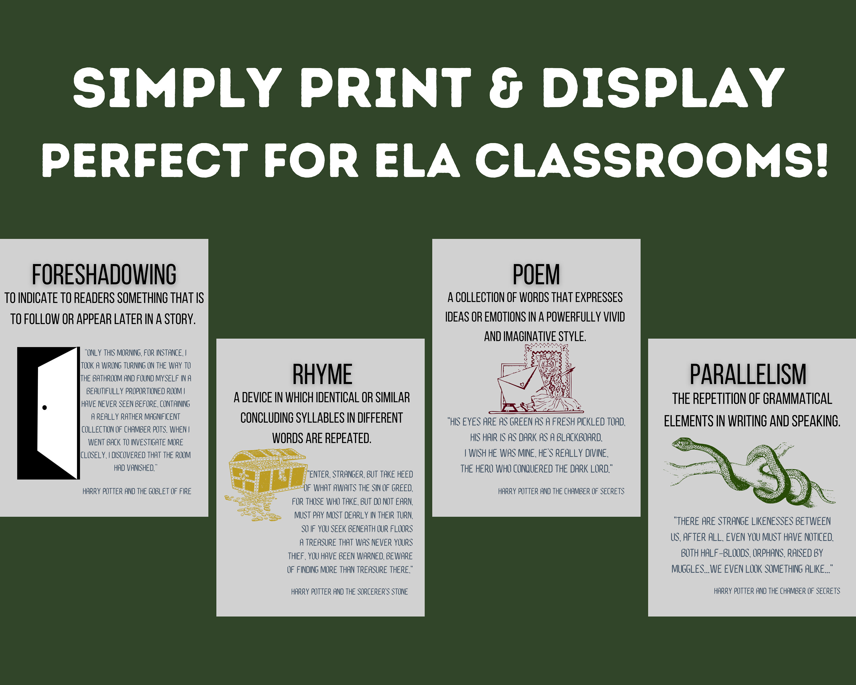 Literary Devices Posters (set of 8) Printable, English Classroom ...