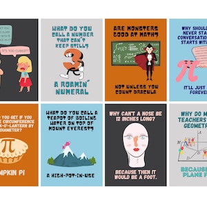 Math Puns Posters (set of 8) Printables VOL4, Math Classroom Decor ...