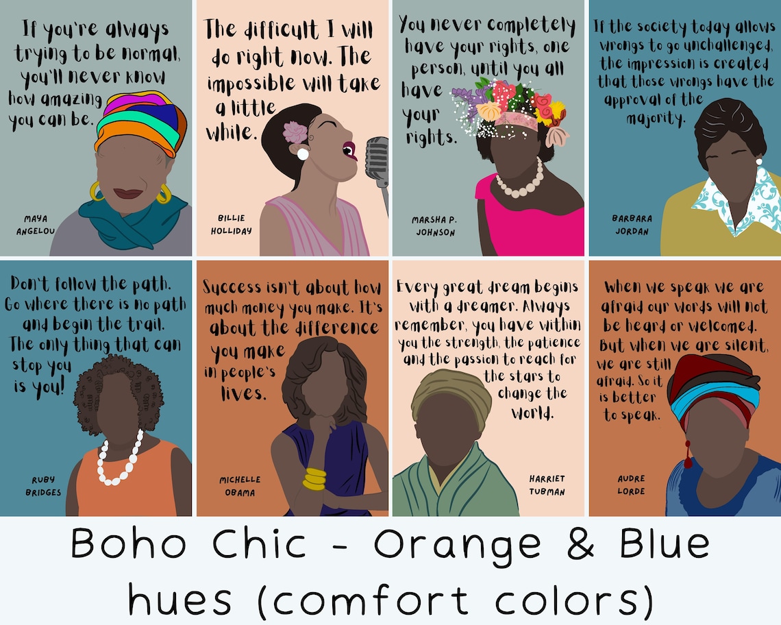 Iconic Black Women in History (set of 8) Printable Posters, Black ...