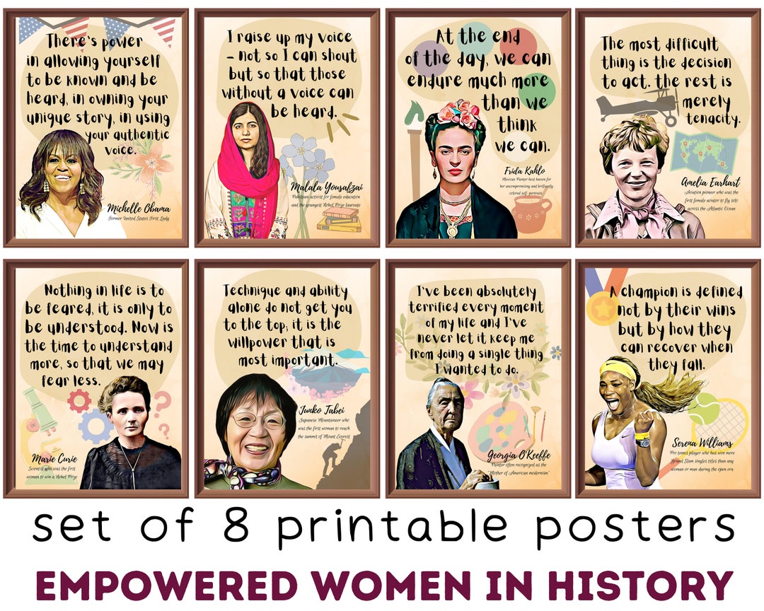 Empowered Women in History set of 8 Printable Posters - Etsy